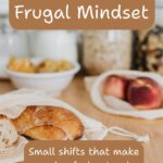 Vertical pin with the text "Building a Frugal Mindset" and a calm, simple design